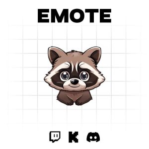 Sneaky Raccoon Emote: Twitch & Discord Gamers