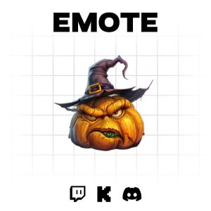 Pumpkin Panic Emote: Spooky Twitch and Discord Emoticon for Gamers