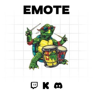 Jammin' Turtle Emote: Reggae Vibes for Twitch and Discord